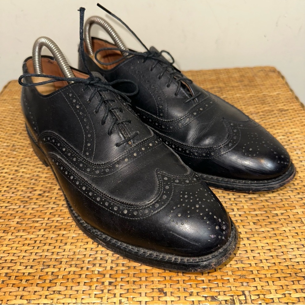 Allen Edmonds Chester 1903 Black Wingtip Brogue Leather Oxford Office Men's 7.5C